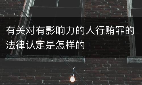 有关对有影响力的人行贿罪的法律认定是怎样的