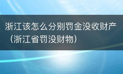 浙江该怎么分别罚金没收财产（浙江省罚没财物）