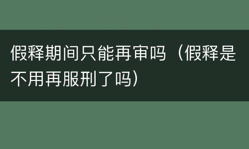 假释期间只能再审吗（假释是不用再服刑了吗）