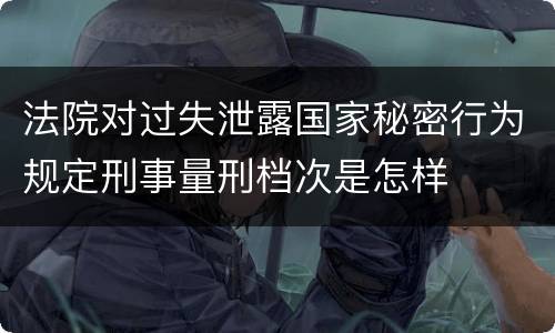 法院对过失泄露国家秘密行为规定刑事量刑档次是怎样