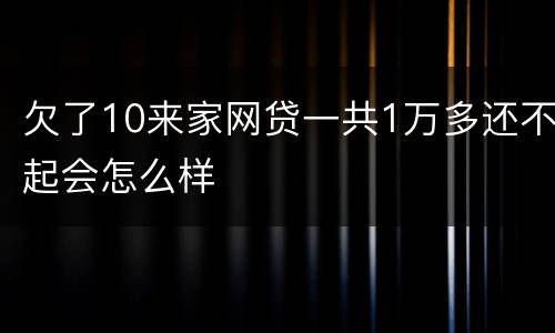 欠了10来家网贷一共1万多还不起会怎么样