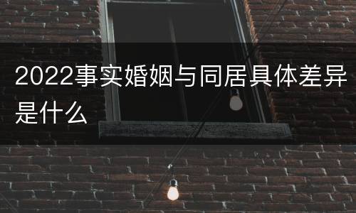 2022事实婚姻与同居具体差异是什么