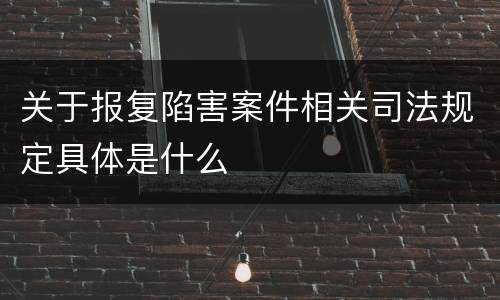 关于报复陷害案件相关司法规定具体是什么