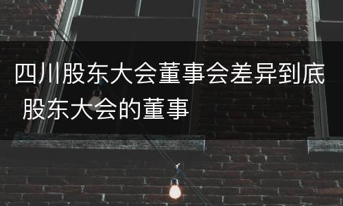 四川股东大会董事会差异到底 股东大会的董事
