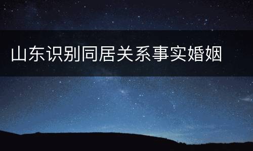 山东识别同居关系事实婚姻
