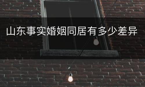 山东事实婚姻同居有多少差异