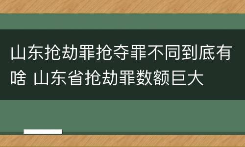 山东抢劫罪抢夺罪不同到底有啥 山东省抢劫罪数额巨大