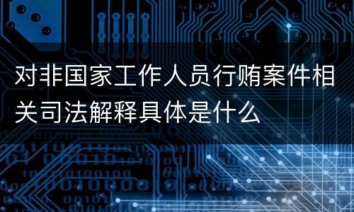 对非国家工作人员行贿案件相关司法解释具体是什么