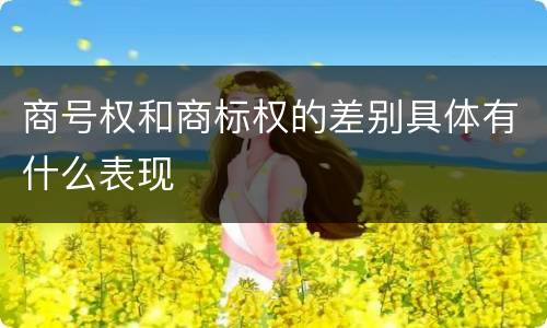 商号权和商标权的差别具体有什么表现