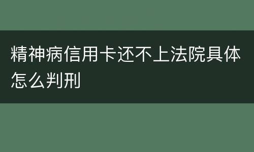精神病信用卡还不上法院具体怎么判刑