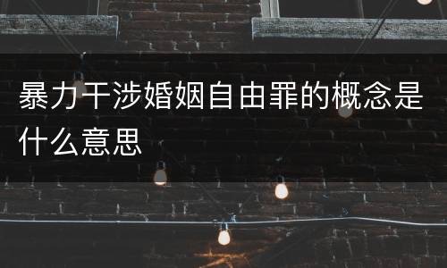 暴力干涉婚姻自由罪的概念是什么意思