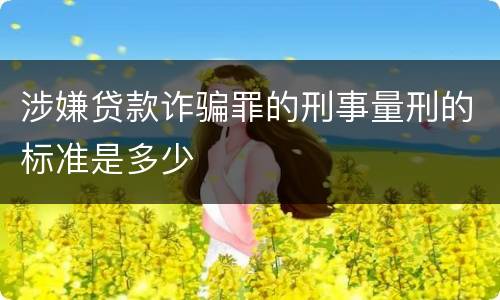涉嫌贷款诈骗罪的刑事量刑的标准是多少