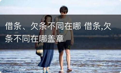借条、欠条不同在哪 借条,欠条不同在哪盖章