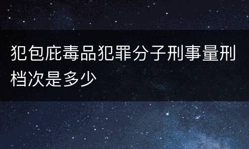 犯包庇毒品犯罪分子刑事量刑档次是多少