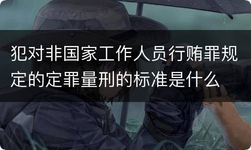 犯对非国家工作人员行贿罪规定的定罪量刑的标准是什么