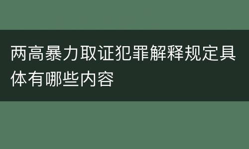两高暴力取证犯罪解释规定具体有哪些内容