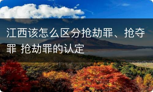 江西该怎么区分抢劫罪、抢夺罪 抢劫罪的认定