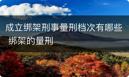 成立绑架刑事量刑档次有哪些 绑架的量刑