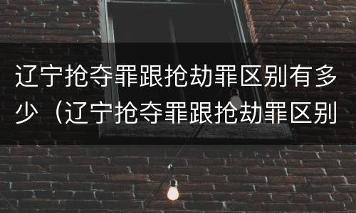辽宁抢夺罪跟抢劫罪区别有多少（辽宁抢夺罪跟抢劫罪区别有多少人）