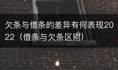 欠条与借条的差异有何表现2022（借条与欠条区别）