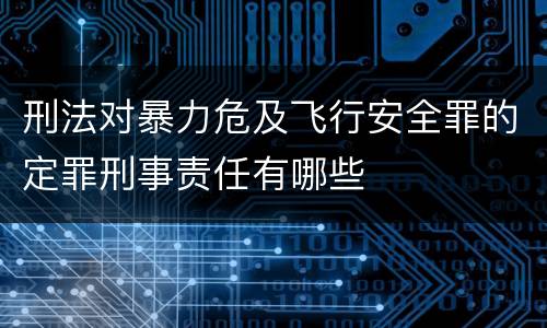 刑法对暴力危及飞行安全罪的定罪刑事责任有哪些