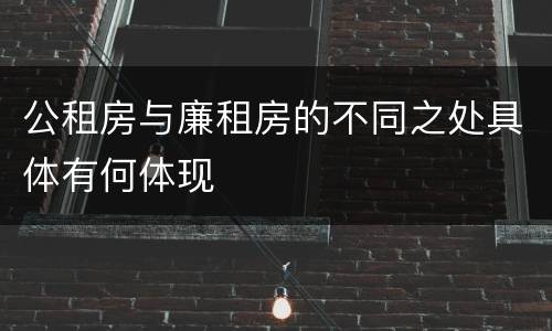 公租房与廉租房的不同之处具体有何体现