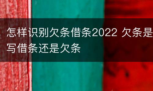 怎样识别欠条借条2022 欠条是写借条还是欠条