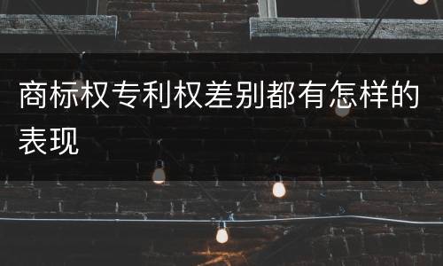 商标权专利权差别都有怎样的表现