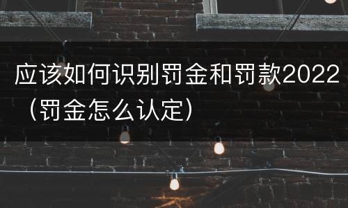 应该如何识别罚金和罚款2022（罚金怎么认定）