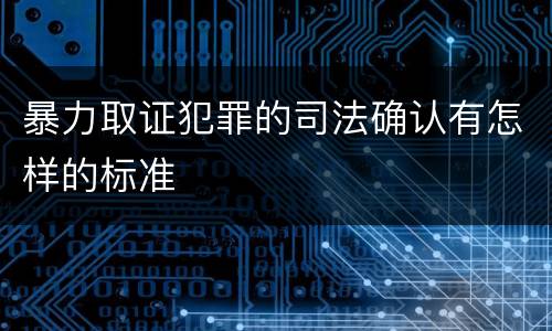 暴力取证犯罪的司法确认有怎样的标准