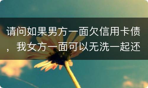 请问如果男方一面欠信用卡债，我女方一面可以无洗一起还无