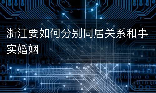 浙江要如何分别同居关系和事实婚姻