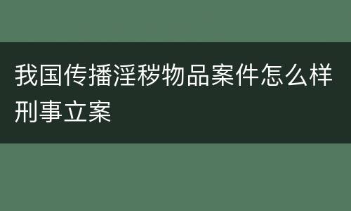 我国传播淫秽物品案件怎么样刑事立案