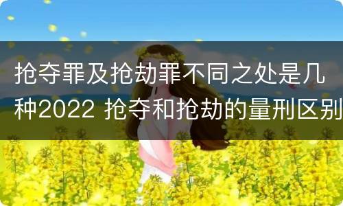 抢夺罪及抢劫罪不同之处是几种2022 抢夺和抢劫的量刑区别