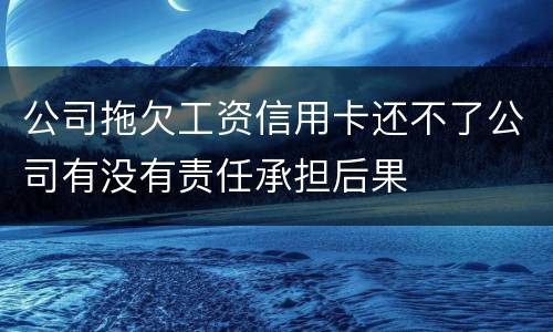 公司拖欠工资信用卡还不了公司有没有责任承担后果