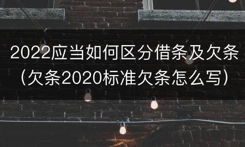 2022应当如何区分借条及欠条（欠条2020标准欠条怎么写）