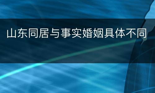 山东同居与事实婚姻具体不同