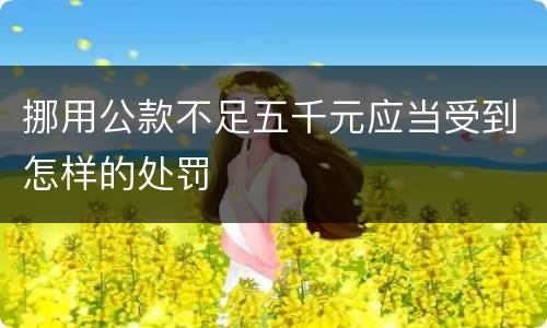 挪用公款不足五千元应当受到怎样的处罚