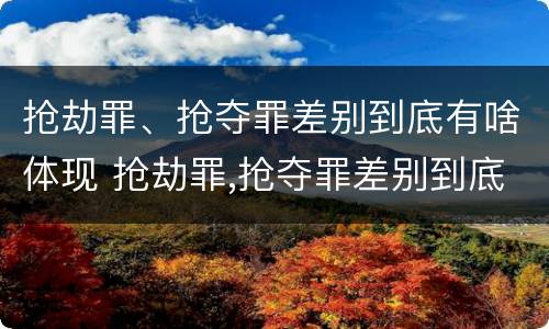 抢劫罪、抢夺罪差别到底有啥体现 抢劫罪,抢夺罪差别到底有啥体现呢