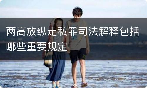 两高放纵走私罪司法解释包括哪些重要规定
