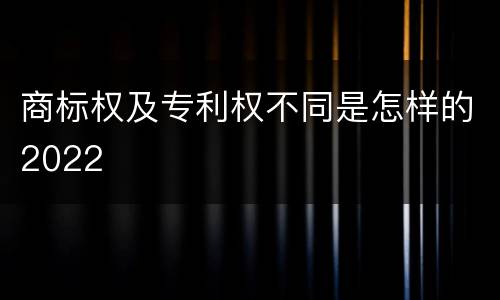 商标权及专利权不同是怎样的2022