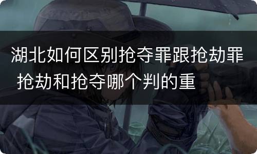 湖北如何区别抢夺罪跟抢劫罪 抢劫和抢夺哪个判的重