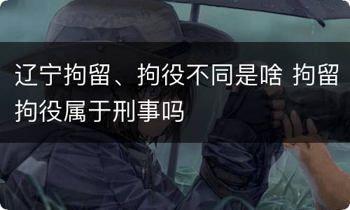 辽宁拘留、拘役不同是啥 拘留拘役属于刑事吗