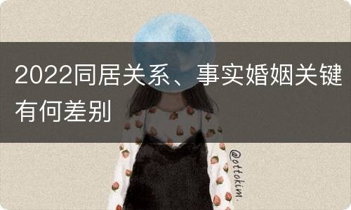 2022同居关系、事实婚姻关键有何差别