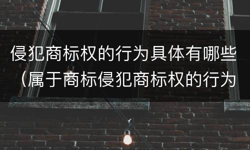 侵犯商标权的行为具体有哪些（属于商标侵犯商标权的行为）