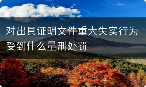 对出具证明文件重大失实行为受到什么量刑处罚