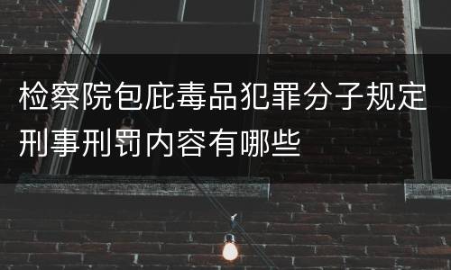 检察院包庇毒品犯罪分子规定刑事刑罚内容有哪些