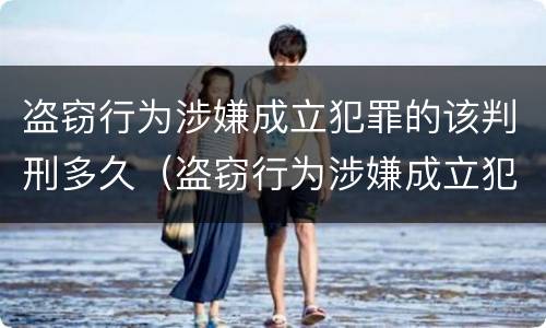 盗窃行为涉嫌成立犯罪的该判刑多久（盗窃行为涉嫌成立犯罪的该判刑多久可以减刑）