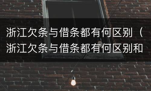 浙江欠条与借条都有何区别（浙江欠条与借条都有何区别和联系）