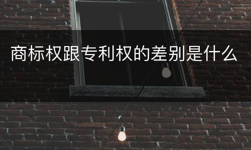 商标权跟专利权的差别是什么